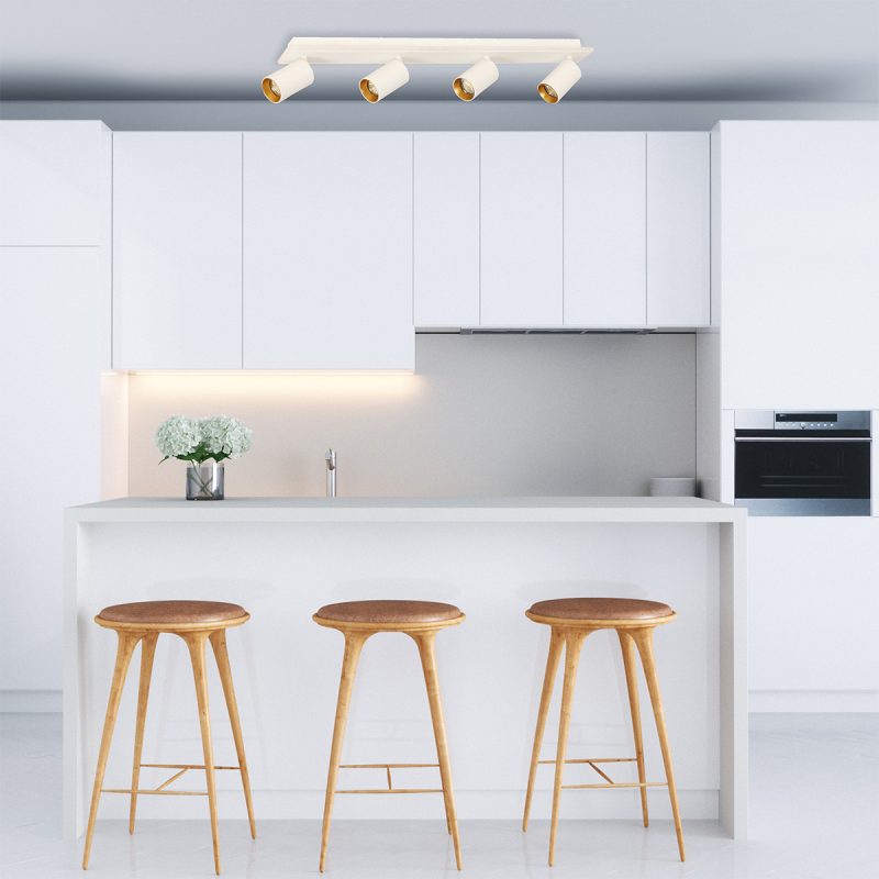 Set plafon reflectoare alb 4xGU10 + LED, model rotativ, Parma Light Prestige - imagine 6
