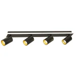 Set plafon reflectoare negru 4xGU10 + LED, model rotativ, Parma Light Prestige