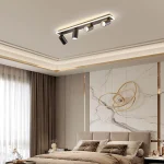 Set plafon reflectoare negru 4xGU10 + LED, model rotativ, Parma Light Prestige