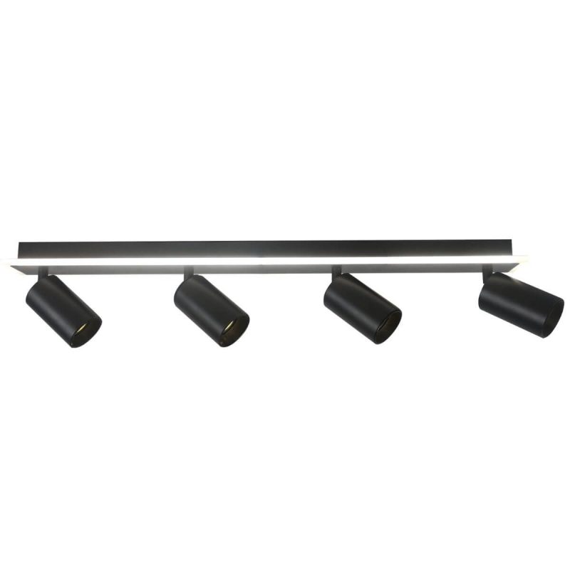 Set plafon reflectoare negru 4xGU10 + LED, model rotativ, Parma Light Prestige