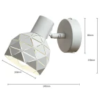 Reflector alb 1xE14, montaj perete sau plafon, Reus Light Prestige
