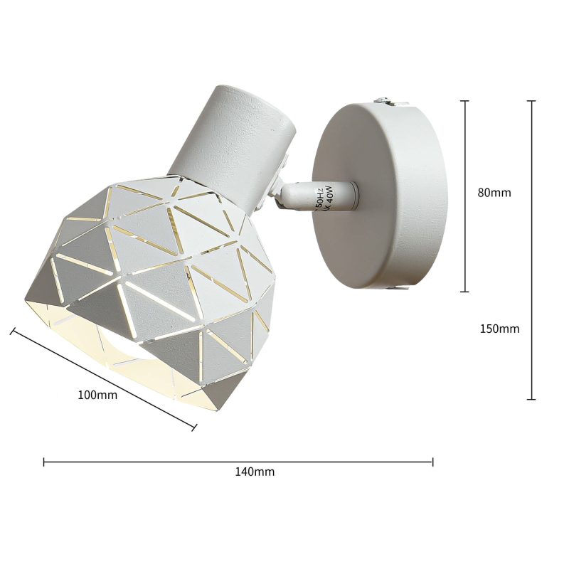 Reflector alb 1xE14, montaj perete sau plafon, Reus Light Prestige - imagine 10