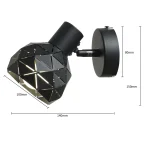 Reflector negru 1xE14, montaj perete sau plafon, Reus Light Prestige