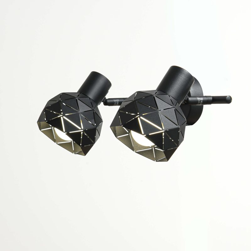 Spot negru 2xE14, iluminat direcțional, Reus Light Prestige