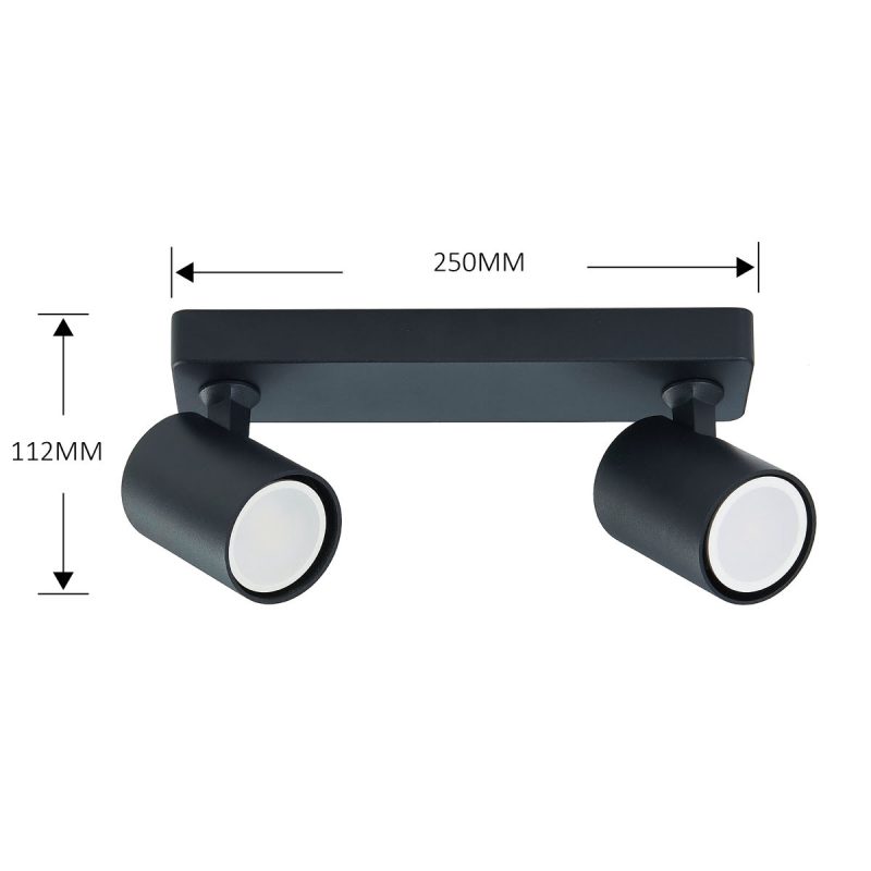 Spot Snow 2 negru 2xGU10 Light Prestige