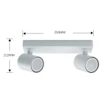Spot LED alb 2xGU10, design modern, Snow 2 Light Prestige
