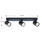 Spot Snow 3 negru 3xGU10 Light Prestige