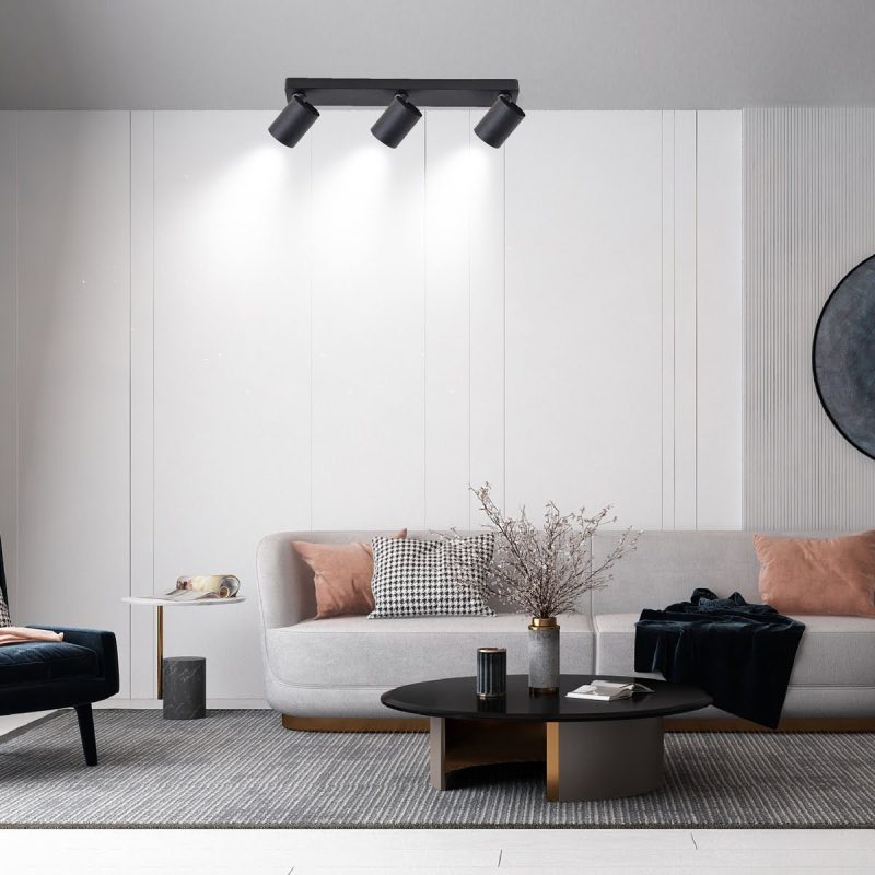 Spot Snow 3 negru 3xGU10 Light Prestige - imagine 2