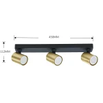 Spot LED auriu 3xGU10, iluminat șină, Snow Light Prestige