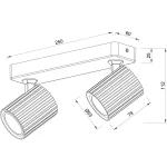 Set reflectoare negre 2xGU10, sistem direcțional, Tokio Light Prestige