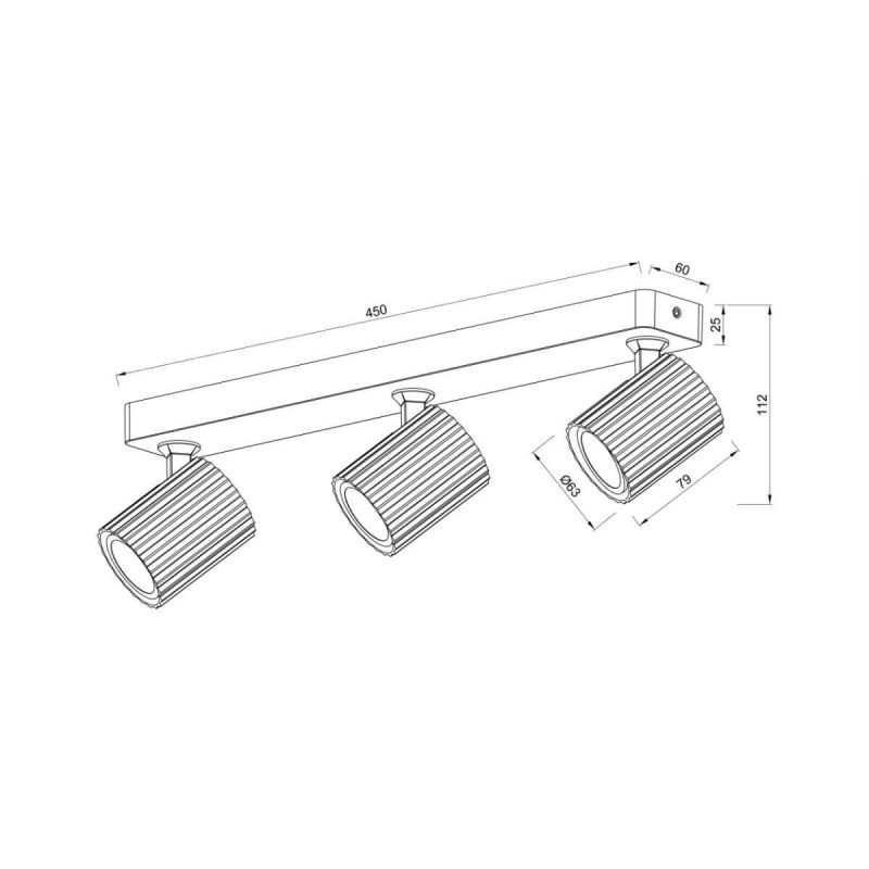 Set reflectoare negre 3xGU10, sistem direcțional, Tokio Light Prestige