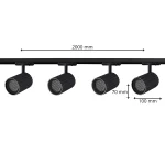 Set iluminat șină 1F negru 4xGU10, sistem complet, Tokio Light Prestige