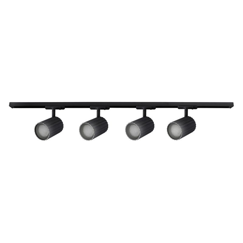 Set iluminat șină 1F negru 4xGU10, sistem complet, Tokio Light Prestige