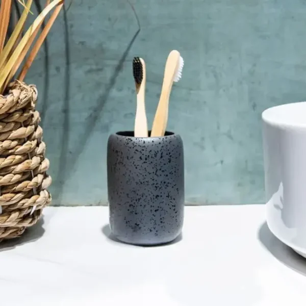 Pahar periuță de dinți, ceramică gri mat, Hades, AWD02191803, AWD Interiors