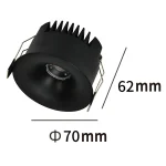 Spot încastrat negru LED CCT, design rotund, Zyra Light Prestige