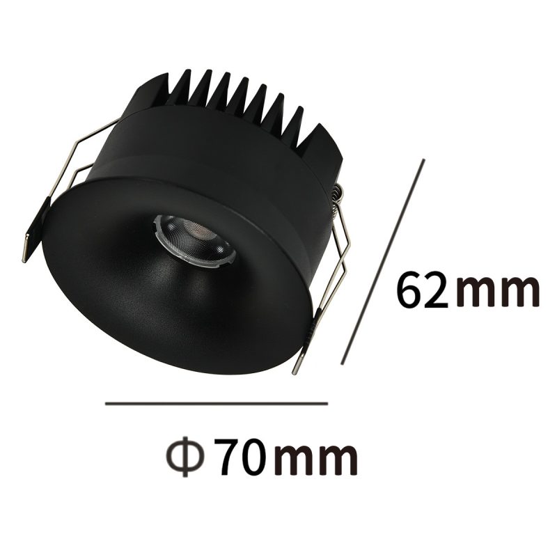 Spot încastrat negru LED CCT, design rotund, Zyra Light Prestige - imagine 4