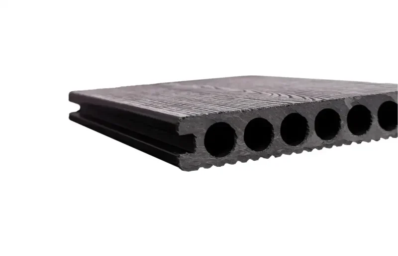 Deck Terasa Gri din WPC, 148x23mm, 3800mm, Structura Rotundă, Virtuoso