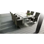 Deck Terasa Gri din WPC, 148x23mm, 3800mm, Structura Rotundă, Virtuoso