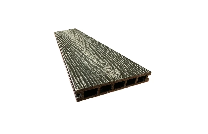 Placa deck terasa 3D WPC Negru Antichizat
