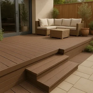 Treapta Decking 3D WPC, dimensiune 300x60x24 mm, maro, Virtuoso, 4ml
