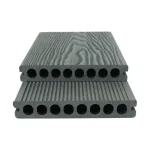 Deck terasa piscina WPC gri inchis, gol rotund rezistenta sporita, 150x25mm, 4ml, Virtuoso