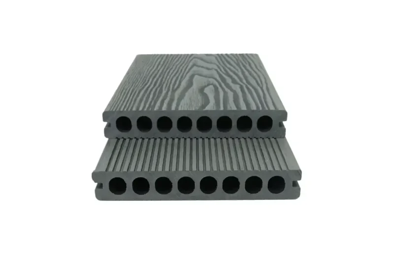 Deck terasa piscina WPC gri inchis, gol rotund rezistenta sporita, 150x25mm, 4ml, Virtuoso