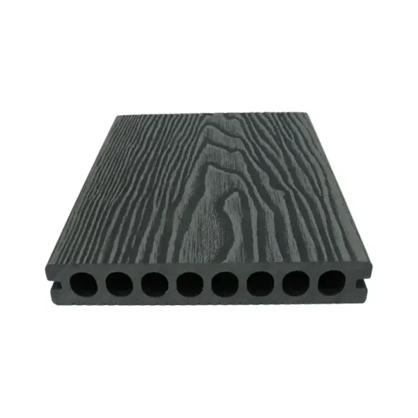 Deck terasa piscina WPC gri inchis, gol rotund rezistenta sporita, 150x25mm, 4ml, Virtuoso