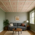 Tavan decorativ polistiren, crem cu rosu, Folk 32 R, 50x50 cm, 26 mp/pachet Tavan decorativ polistiren, crem cu rosu, Folk 32 R, 50x50 cm, 26 mp/pachet