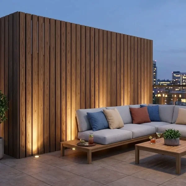 Placă de gard 3D compozit lemn și plastic, maro, 150 x 20 mm, 2ml, Virtuoso