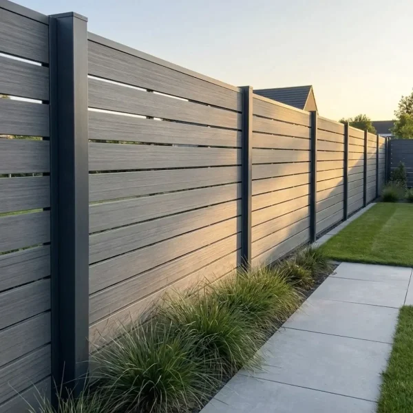 Placă de gard 3D, din WPC, gri deschis, 150 x 20 mm, 4ml, Virtuoso