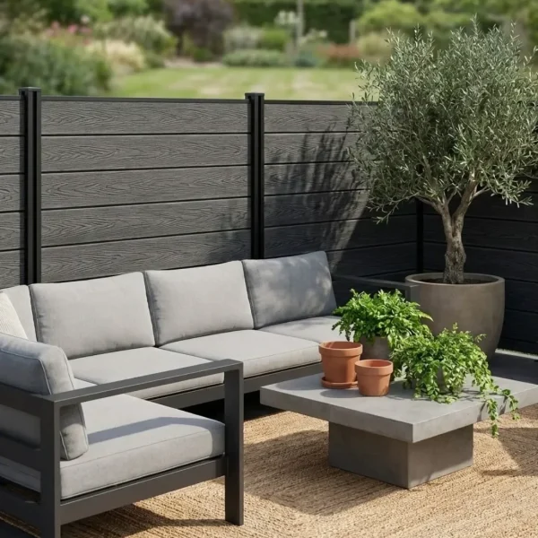 Placă de gard 3D, WPC, gri închis, 150 x 20 mm, 4ml, Virtuoso