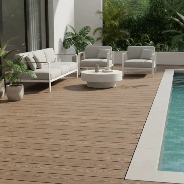 Placa deck terasa piscina WPC 3D, 146×25 mm, maro lemn, 2ml, Virtuoso