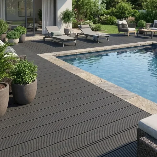 Placa deck terasa piscina, WPC gri inchis, 146x25mm, 3.8ml, Virtuoso