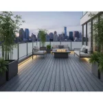 Placa deck wpc periat, piscina terasa, 3D, 150x25 mm, gri antracit, Virtuoso, 2ml