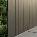 Placa gard 3D textura lemn, WPC gri închis, 150x20mm, 2ml, Virtuoso