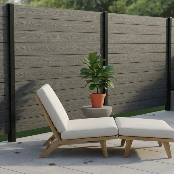 Placă gard 3D, WPC, gri închis, 150 x 20 mm, 2.5ml, Virtuoso