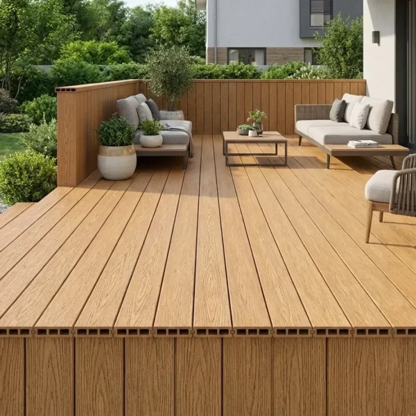 Placa gard scandura, WPC compozit, bej, textura lemn, 150x20.6mm, 2.5 ml, Virtuoso