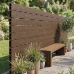 Placa gard, textura lemn, WPC maro, 150x20mm, 4ml, Virtuoso