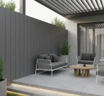 Placa gard, textura periata gri, WPC lemn compozit, 150x20.6mm, 4ml Virtuoso