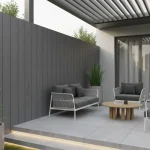 Placa gard, textura periata gri, WPC lemn compozit, 150x20.6mm, 4ml Virtuoso 6 Placa gard, textura periata gri, WPC lemn compozit, 150×20.6mm, 4ml Virtuoso