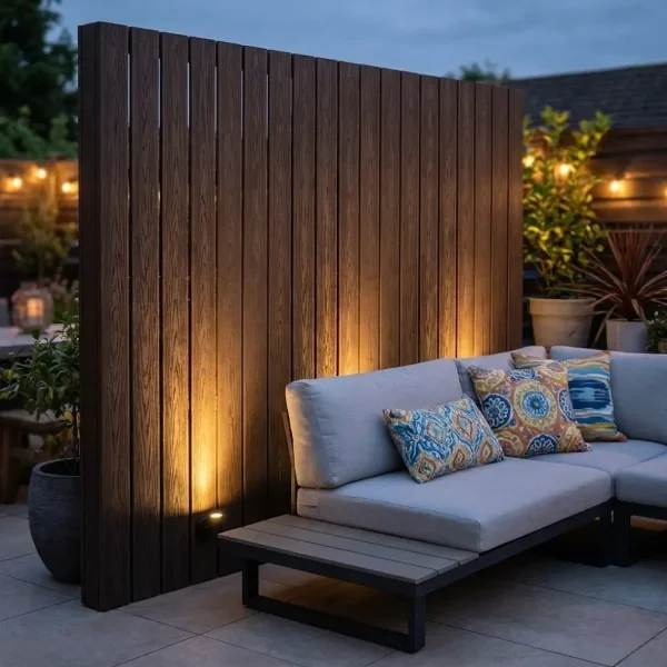 Placa gard tip scandura din WPC compozit, textura lemn maro, 150x20.6mm, 2ml, Virtuoso