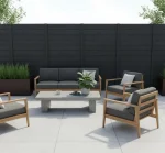 Placă gard WPC cu îmbinare gri, 20x150x4000mm, Virtuoso