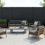 Placă gard WPC cu îmbinare gri, 20x150x4000mm, Virtuoso