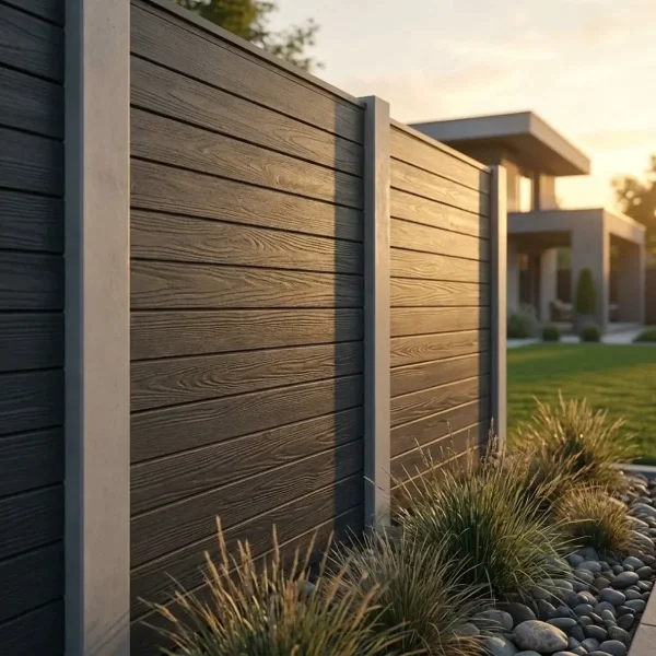 Placa gard WPC, textura lemn, gri închis, 150x20mm, 2.5ml, Virtuoso