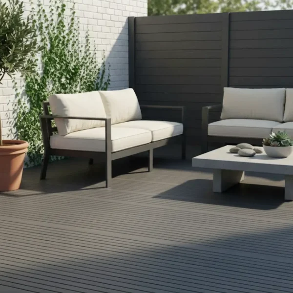 Placa gard WPC, textura periata gri, 150x20.6mm, 2ml, Virtuoso