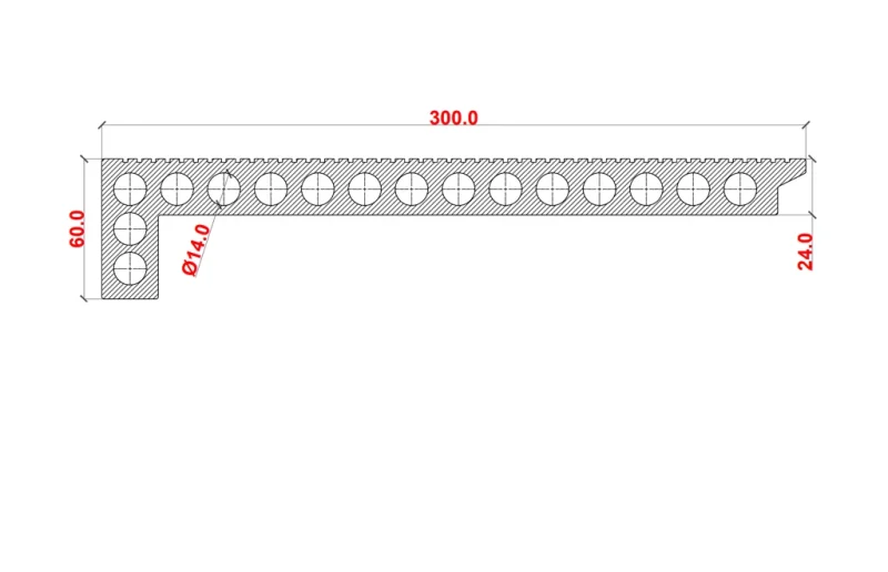 dimensiune 300x60x24 mm
