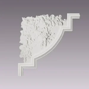 Colțar Decorativ motive florale în relief, Durotec B104-10 26.5x26.5x2 cm
