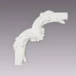 Colțar decorativ floral, Durotec B104-14, alb clasic, 34.5x34.5x3cm