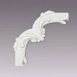 Colțar decorativ floral, Durotec B104-14, alb clasic, 34.5x34.5x3cm