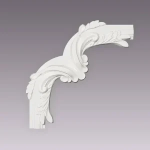 Colțar decorativ floral, Durotec B104-14, alb clasic, 34.5x34.5x3cm